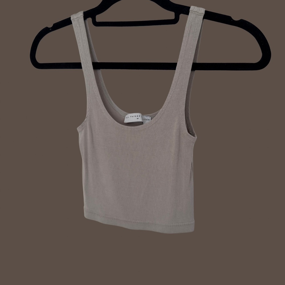 All Things Golden Light Taupe Tank Top